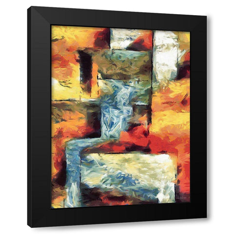Kandinsky Inspiration XXII Black Modern Wood Framed Art Print with Double Matting by Medeiros, Celito