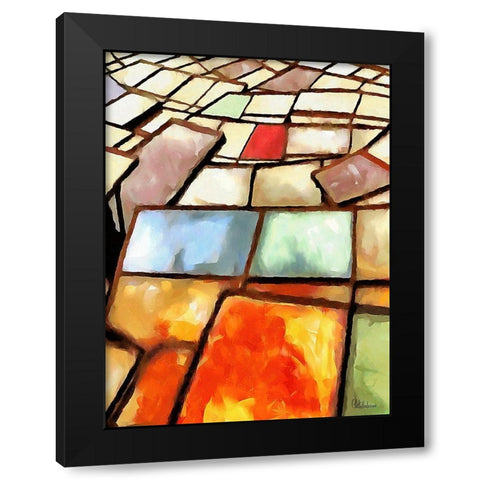 Kandinsky Inspiration XXIV Black Modern Wood Framed Art Print with Double Matting by Medeiros, Celito