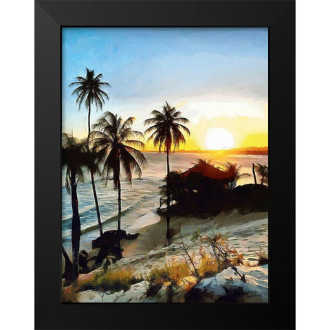 Sunset in Paradise I Black Modern Wood Framed Art Print by Medeiros, Celito