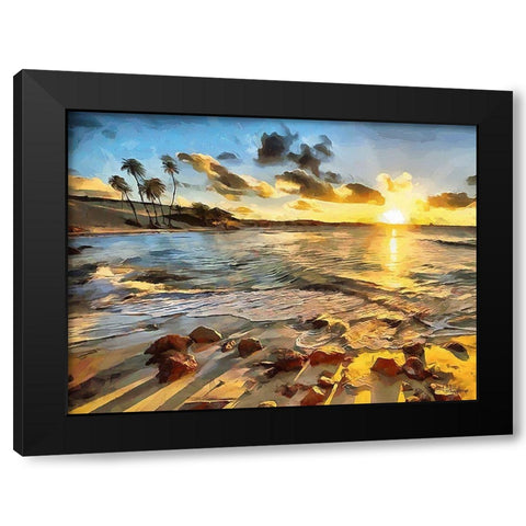 Sunset in Paradise II Black Modern Wood Framed Art Print with Double Matting by Medeiros, Celito