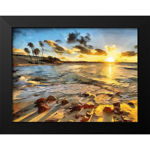 Sunset in Paradise II Black Modern Wood Framed Art Print by Medeiros, Celito
