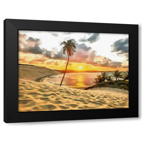 Sunset in Paradise III Black Modern Wood Framed Art Print by Medeiros, Celito