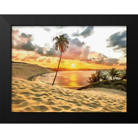 Sunset in Paradise III Black Modern Wood Framed Art Print by Medeiros, Celito