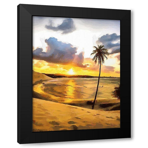 Sunset in Paradise IV Black Modern Wood Framed Art Print with Double Matting by Medeiros, Celito