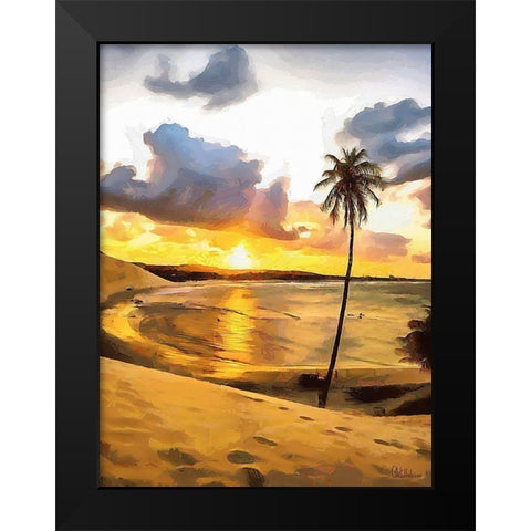 Sunset in Paradise IV Black Modern Wood Framed Art Print by Medeiros, Celito