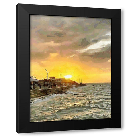 Sunset in Paradise V Black Modern Wood Framed Art Print by Medeiros, Celito