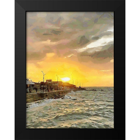 Sunset in Paradise V Black Modern Wood Framed Art Print by Medeiros, Celito