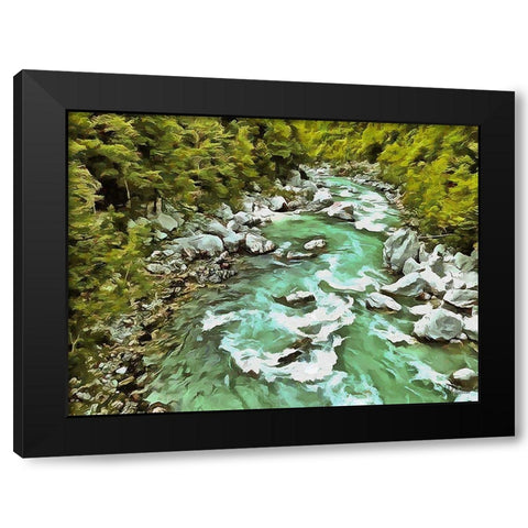 River in Forest I Black Modern Wood Framed Art Print with Double Matting by Medeiros, Celito