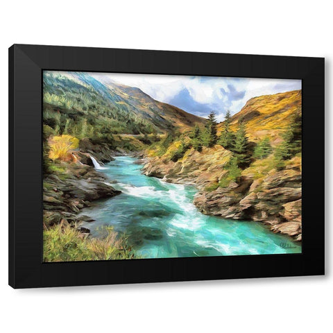 River in Forest III Black Modern Wood Framed Art Print by Medeiros, Celito