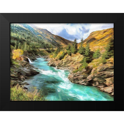 River in Forest III Black Modern Wood Framed Art Print by Medeiros, Celito