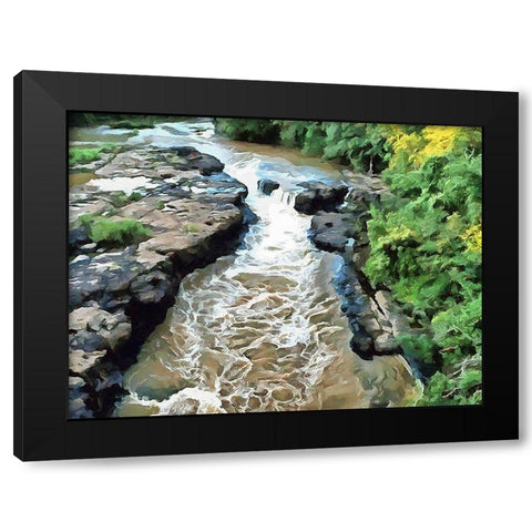 River in Forest V Black Modern Wood Framed Art Print by Medeiros, Celito