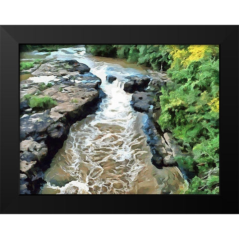 River in Forest V Black Modern Wood Framed Art Print by Medeiros, Celito