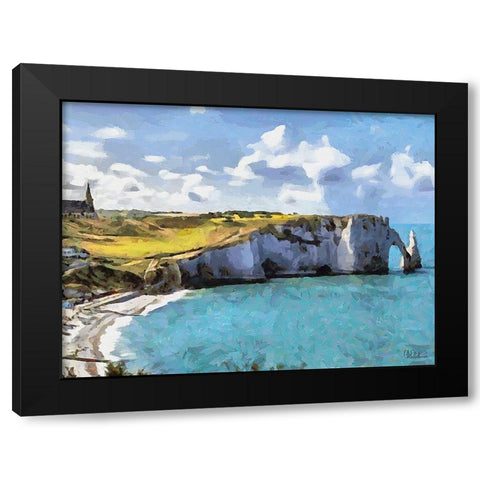 White Cliffs Black Modern Wood Framed Art Print with Double Matting by Medeiros, Celito