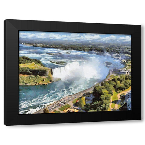 Niagara Falls IV Black Modern Wood Framed Art Print with Double Matting by Medeiros, Celito