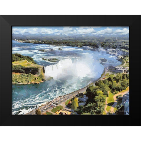 Niagara Falls IV Black Modern Wood Framed Art Print by Medeiros, Celito