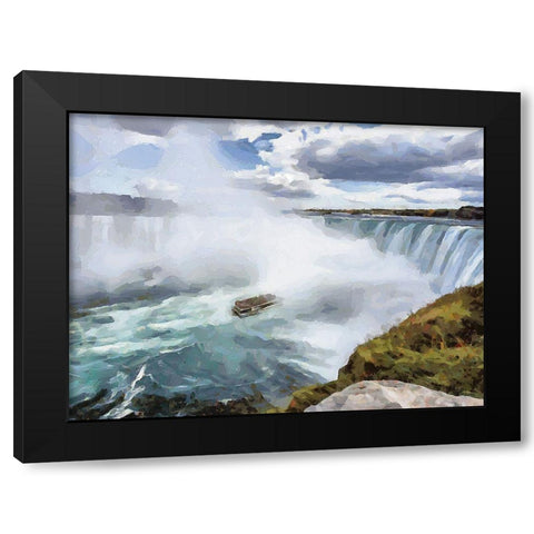 Niagara Falls VII Black Modern Wood Framed Art Print with Double Matting by Medeiros, Celito