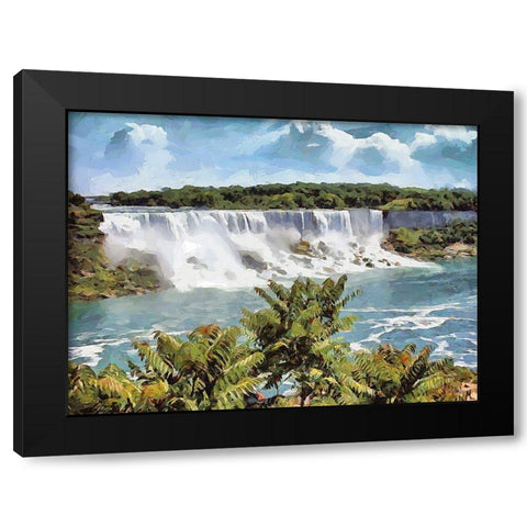 Niagara Falls X Black Modern Wood Framed Art Print by Medeiros, Celito