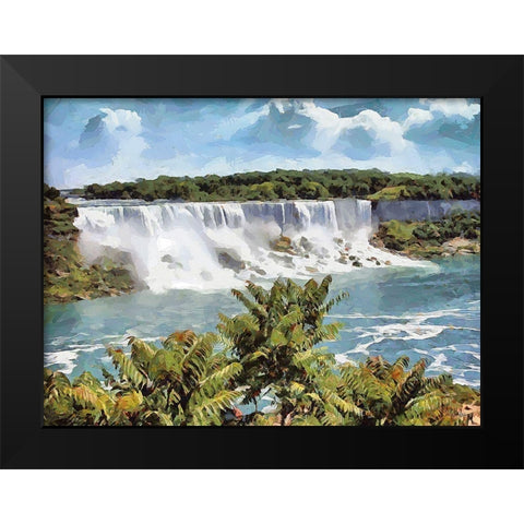 Niagara Falls X Black Modern Wood Framed Art Print by Medeiros, Celito