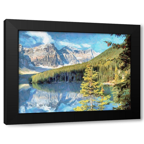 Lake Louise Black Modern Wood Framed Art Print with Double Matting by Medeiros, Celito