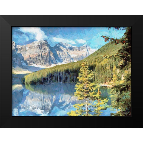 Lake Louise Black Modern Wood Framed Art Print by Medeiros, Celito