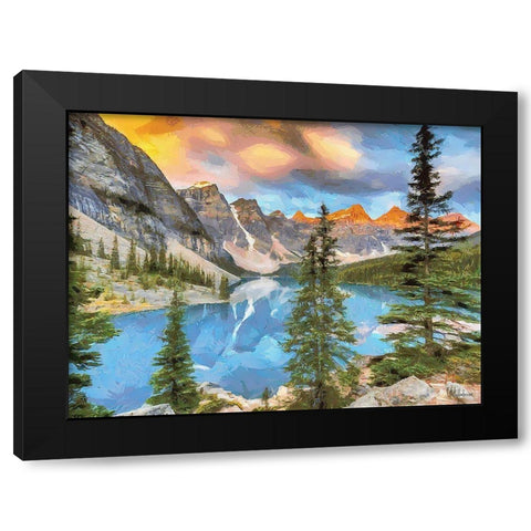 Moraine Lake  Black Modern Wood Framed Art Print by Medeiros, Celito