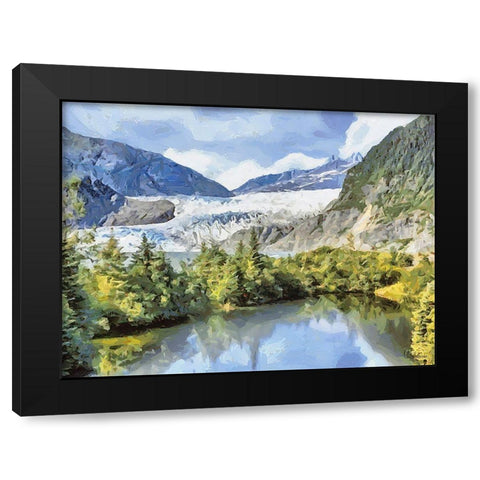 Glacier Black Modern Wood Framed Art Print by Medeiros, Celito