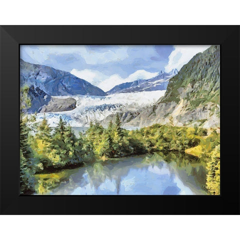 Glacier Black Modern Wood Framed Art Print by Medeiros, Celito