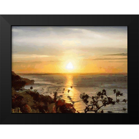 Sunset above the Lake Ontario Black Modern Wood Framed Art Print by Medeiros, Celito