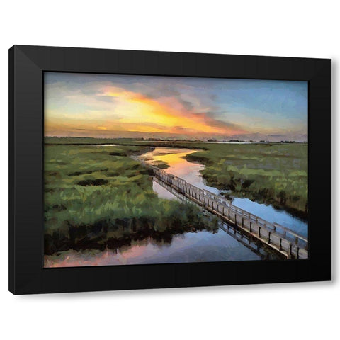 Romantic Sunset Black Modern Wood Framed Art Print with Double Matting by Medeiros, Celito