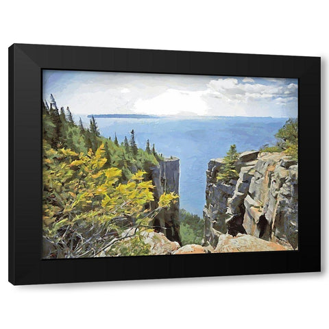 Big Lakes I Black Modern Wood Framed Art Print with Double Matting by Medeiros, Celito
