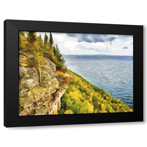 Big Lakes II Black Modern Wood Framed Art Print by Medeiros, Celito