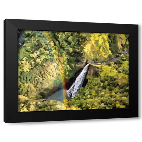 Rainbow over Watterfall Black Modern Wood Framed Art Print with Double Matting by Medeiros, Celito