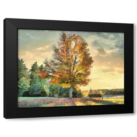 Magic Tree Black Modern Wood Framed Art Print with Double Matting by Medeiros, Celito