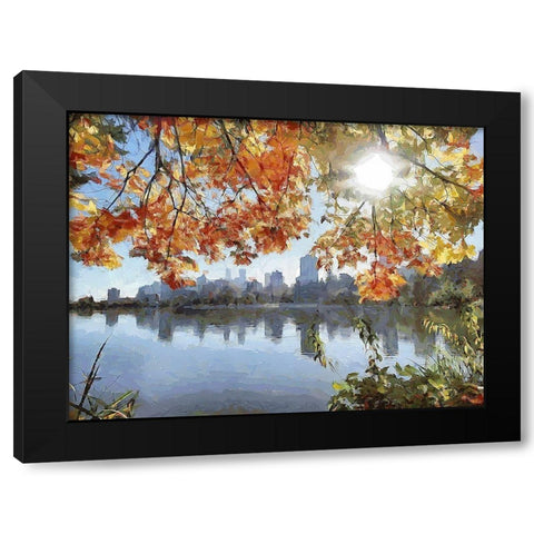 Autumn Trees in the City VII Black Modern Wood Framed Art Print by Medeiros, Celito