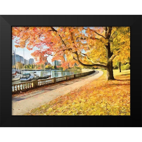 Autumn Trees in the City VIII Black Modern Wood Framed Art Print by Medeiros, Celito