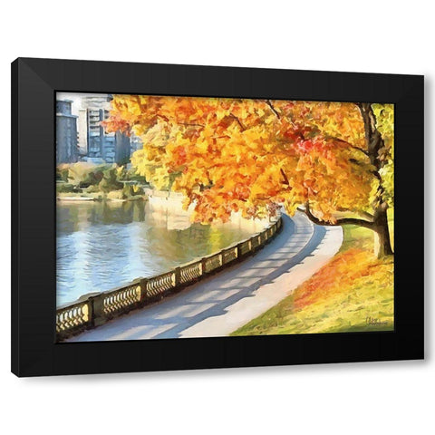 Autumn Trees in the City IX Black Modern Wood Framed Art Print by Medeiros, Celito