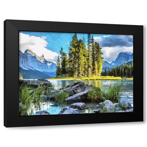 Spirit Island II Black Modern Wood Framed Art Print with Double Matting by Medeiros, Celito