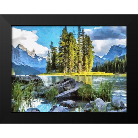 Spirit Island II Black Modern Wood Framed Art Print by Medeiros, Celito