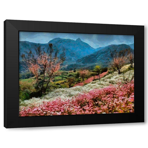 Flower Field I Black Modern Wood Framed Art Print by Medeiros, Celito