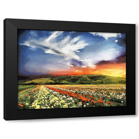 Tulip Field III Black Modern Wood Framed Art Print by Medeiros, Celito