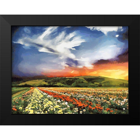 Tulip Field III Black Modern Wood Framed Art Print by Medeiros, Celito