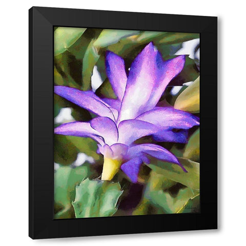 Cactus Flower I Black Modern Wood Framed Art Print by Medeiros, Celito