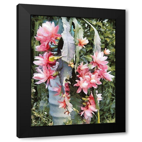 Cactus Flower V Black Modern Wood Framed Art Print by Medeiros, Celito