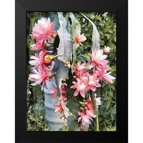 Cactus Flower V Black Modern Wood Framed Art Print by Medeiros, Celito
