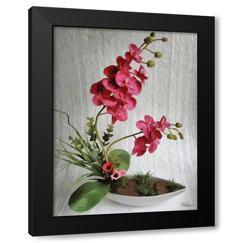 Orchids XI Black Modern Wood Framed Art Print with Double Matting by Medeiros, Celito
