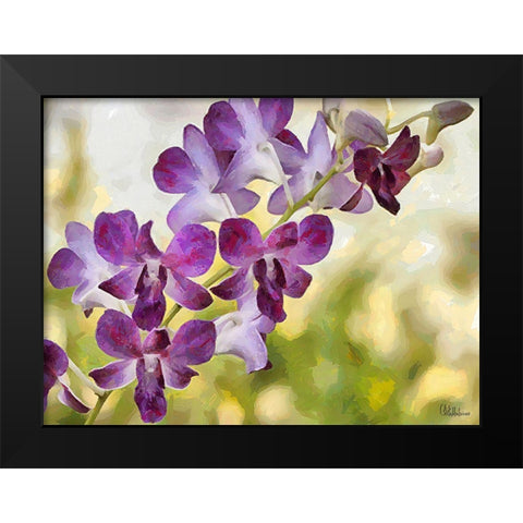 Orchids XII Black Modern Wood Framed Art Print by Medeiros, Celito