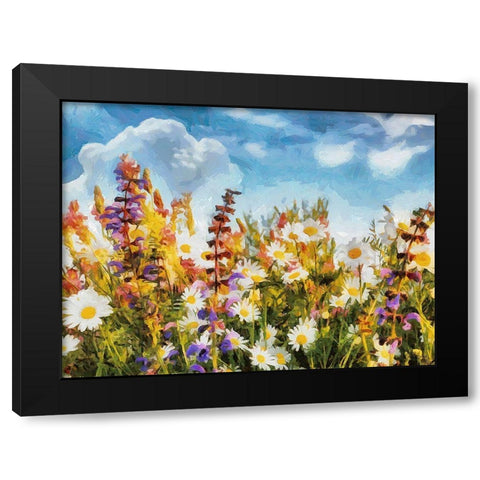 Field Flowers I Black Modern Wood Framed Art Print by Medeiros, Celito