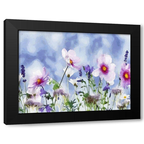 Field Flowers II Black Modern Wood Framed Art Print by Medeiros, Celito