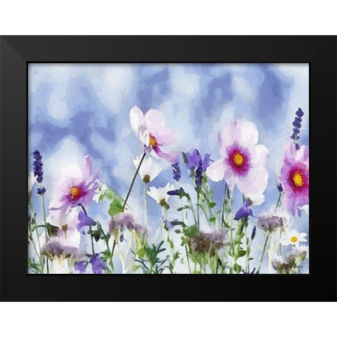 Field Flowers II Black Modern Wood Framed Art Print by Medeiros, Celito