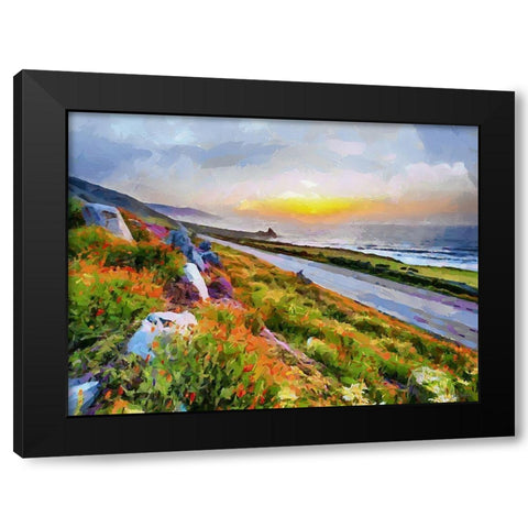 Street by the Coast Black Modern Wood Framed Art Print with Double Matting by Medeiros, Celito